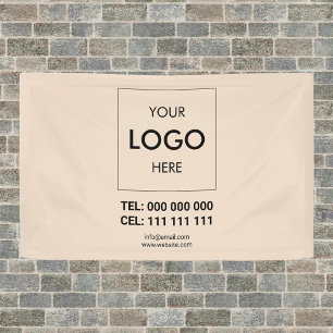 Zakelijke Logo Adverteren Beige Spandoek