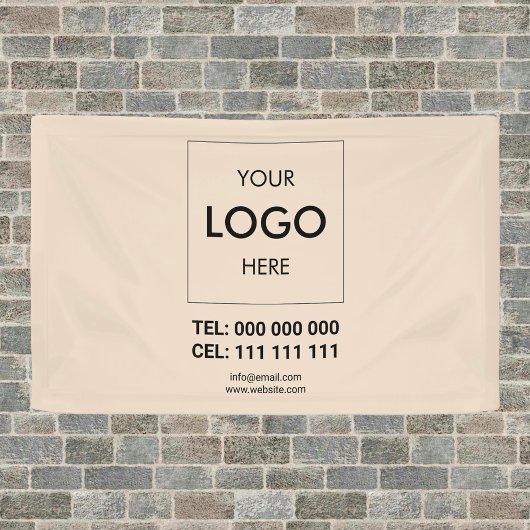 Zakelijke Logo Adverteren Beige Spandoek