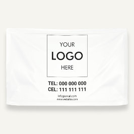 Zakelijke Logo Adverteren White Spandoek