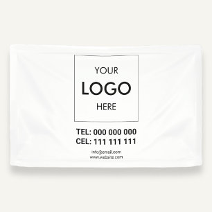 Zakelijke Logo Adverteren White Spandoek