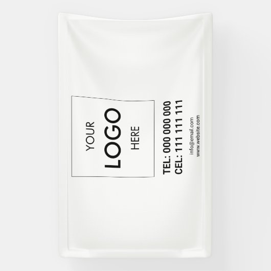 Zakelijke Logo Adverteren White Spandoek (Verticaal)