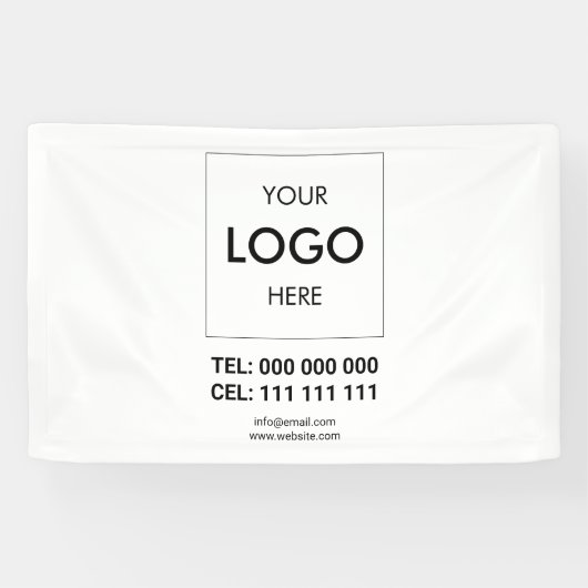 Zakelijke Logo Adverteren White Spandoek (Horizontaal)