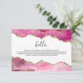 Zakelijke Logo Bedankt Opmerking | Roze Agate (Staand voorkant)