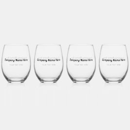 Zakelijke Logo - Bedrijf Promotie - Bedrijf Wijnglas Zonder Voet