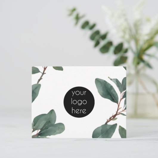 Zakelijke Logo Bedrijf Promotionele Eucalyptus Feestdagenkaart (Staand voorkant)