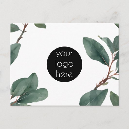 Zakelijke Logo Bedrijf Promotionele Eucalyptus Feestdagenkaart (Voorkant)