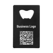 Zakelijke Logo Bedrijf Promotionele QR Code Zwart Creditkaart Flessenopener (Voorkant)