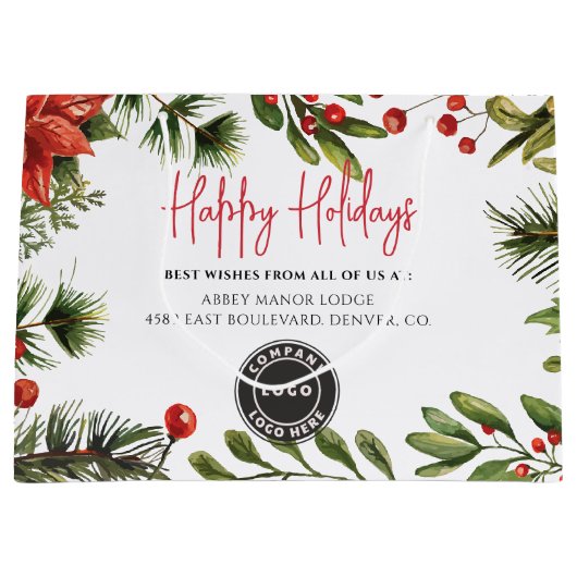 Zakelijke Logo-bedrijfsmedewerkers toevoegen Feest Groot Cadeauzakje (Voorkant)