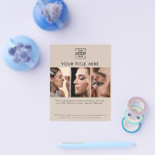 Zakelijke Logo Beige Schoonheidssalon 3 Foto's Flyer (Enkel)