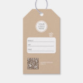 Zakelijke Logo bewerkbare QR Code Hang Prijs Label Cadeaulabel (Voorkant)