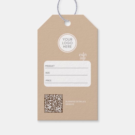 Zakelijke Logo bewerkbare QR Code Hang Prijs Label Cadeaulabel (Voorkant)