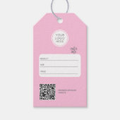 Zakelijke Logo bewerkbare QR Code Roze Prijs Label Cadeaulabel (Voorkant)