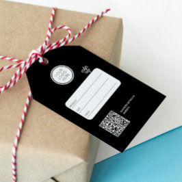 Zakelijke Logo bewerkbare QR Code Zwart Prijs Labe Cadeaulabel