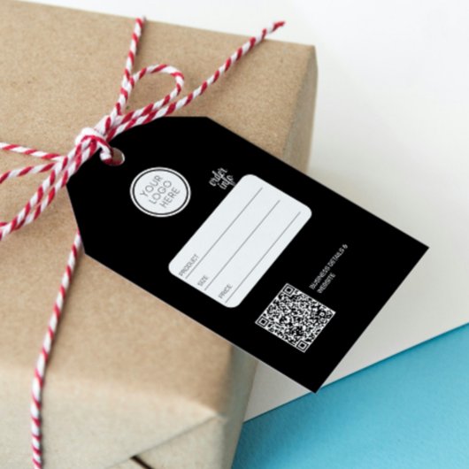 Zakelijke Logo bewerkbare QR Code Zwart Prijs Labe Cadeaulabel