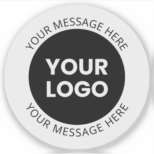 Zakelijke Logo & bewerkbare tekst Transparant & Zw Sticker (Voorkant)