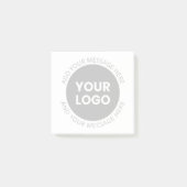 Zakelijke Logo & bewerkbare tekst Wit & Grijs Post-it® Notes (Voorkant)