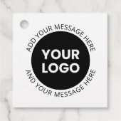 Zakelijke Logo & bewerkbare tekst Wit & Zwart Bedankjes Labels (Voorkant)