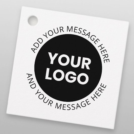 Zakelijke Logo & bewerkbare tekst Wit & Zwart Bedankjes Labels