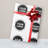 Zakelijke Logo & bewerkbare tekst Wit & Zwart Cadeaupapier