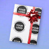 Zakelijke Logo & bewerkbare tekst Wit & Zwart Cadeaupapier