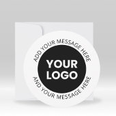 Zakelijke Logo & bewerkbare tekst Wit & Zwart Feestdagenkaart