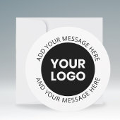 Zakelijke Logo & bewerkbare tekst Wit & Zwart Feestdagenkaart