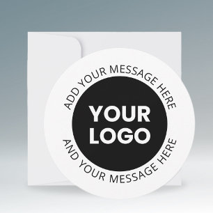 Zakelijke Logo & bewerkbare tekst Wit & Zwart Feestdagenkaart