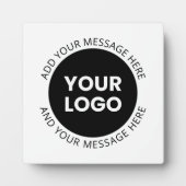 Zakelijke Logo & bewerkbare tekst Wit & Zwart Fotoplaat (Voorkant)