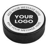 Zakelijke Logo & bewerkbare tekst Wit & Zwart Hockey Puck (3/4)