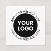 Zakelijke Logo & bewerkbare tekst Wit & Zwart Informatiekaartje (Voorkant)