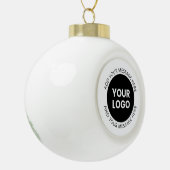 Zakelijke Logo & bewerkbare tekst Wit & Zwart Keramische Bal Ornament (Links)