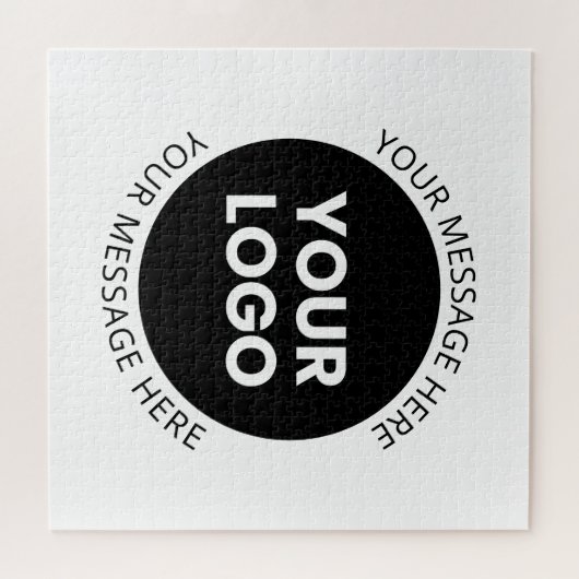 Zakelijke Logo & bewerkbare tekst Wit & Zwart Legpuzzel (Horizontaal)