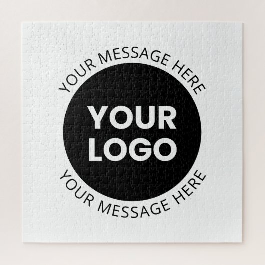 Zakelijke Logo & bewerkbare tekst Wit & Zwart Legpuzzel (Verticaal)