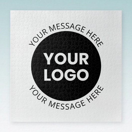 Zakelijke Logo & bewerkbare tekst Wit & Zwart Legpuzzel