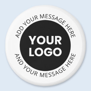 Zakelijke Logo & bewerkbare tekst Wit & Zwart Magneet