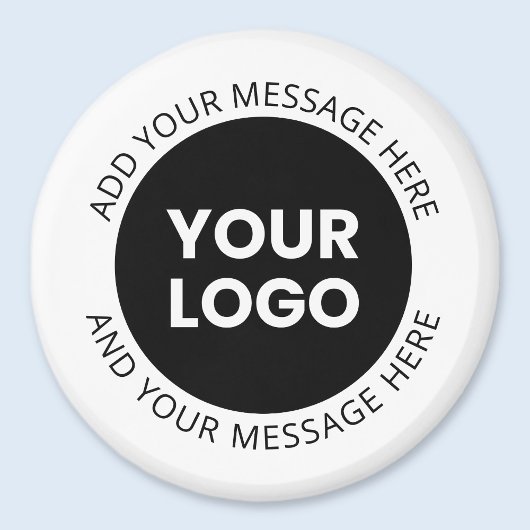 Zakelijke Logo & bewerkbare tekst Wit & Zwart Magneet