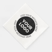 Zakelijke Logo & bewerkbare tekst Wit & Zwart Servet (Hoek)