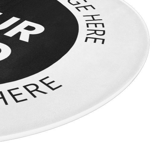 Zakelijke Logo & bewerkbare tekst Wit & Zwart Snijplank (Hoek)