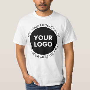 Zakelijke Logo & bewerkbare tekst Wit & Zwart T-shirt
