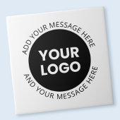 Zakelijke Logo & bewerkbare tekst Wit & Zwart Tegeltje