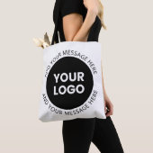 Zakelijke Logo & bewerkbare tekst Wit & Zwart Tote Bag (Dichtbij)