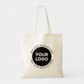 Zakelijke Logo & bewerkbare tekst Wit & Zwart Tote Bag (Voorkant)