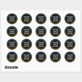 Zakelijke Logo | Black Branded Bedankt Ronde Sticker (Vel)