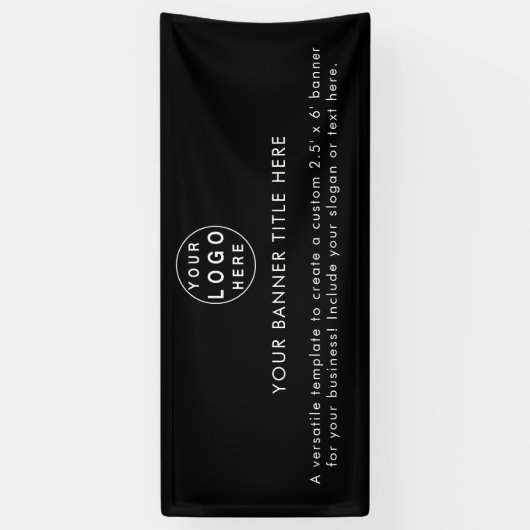 Zakelijke Logo | Black Modern Adverteren 6' banner (Verticaal)