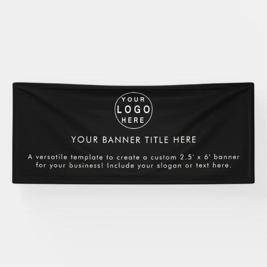 Zakelijke Logo | Black Modern Adverteren 6' banner (Horizontaal)