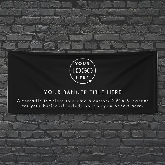 Zakelijke Logo | Black Modern Adverteren 6" Spandoek