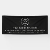 Zakelijke Logo | Black Modern Adverteren 6" Spandoek (Horizontaal)