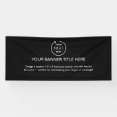 Zakelijke Logo | Black Modern Adverteren 6" Spandoek (Horizontaal)