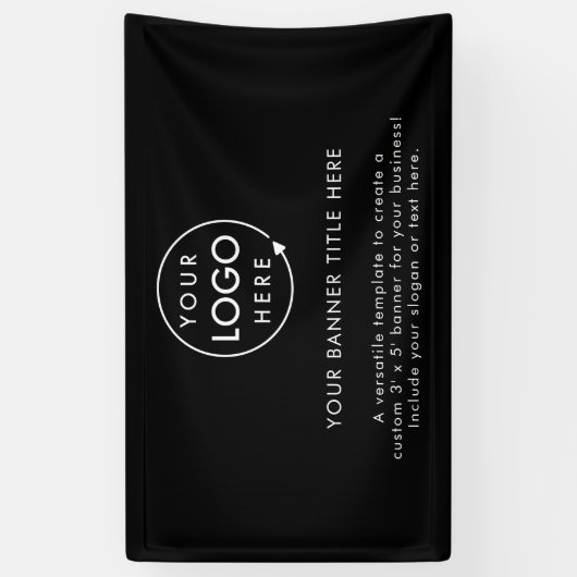 Zakelijke Logo | Black Modern Professional 5 inch Spandoek (Verticaal)