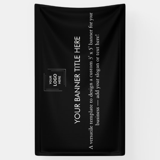 Zakelijke Logo | Black Modern Professional 5 inch Spandoek (Verticaal)